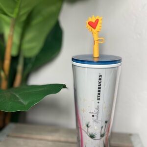 Starbucks Tumbler with Heart Straw Topper